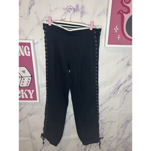 Shinestar Juniors black pants lace up with grommets sz L